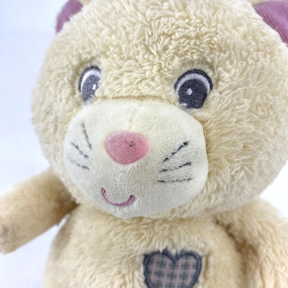 First & Main Yellow Kitty Cat Plush Lovey Plaid Heart Tender Friend‎ Ashley